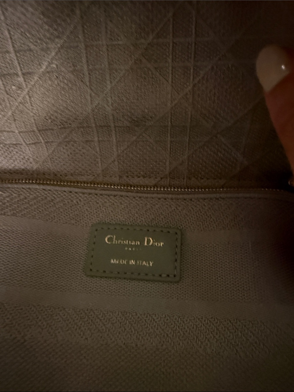 Dior Embroidered Lady Dior Tote Small in Light Gray - Picture 9 of 9